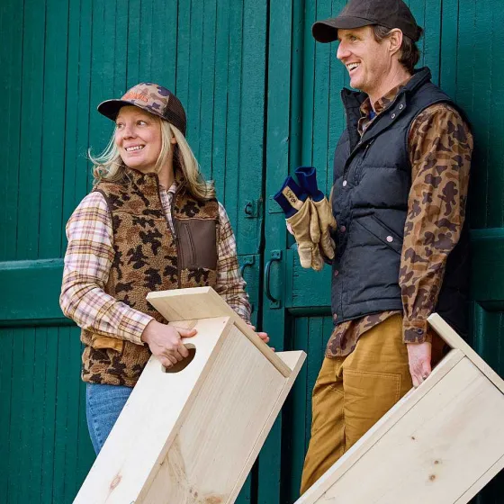 Orvis Jackets|Waxed Down Puffer Vest Navy