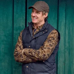 Orvis Jackets|Waxed Down Puffer Vest Navy