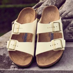 Orvis Sandals|Women'S Birkenstock® Arizona Soft Footbed Ecru Nubuck Ecru C-D