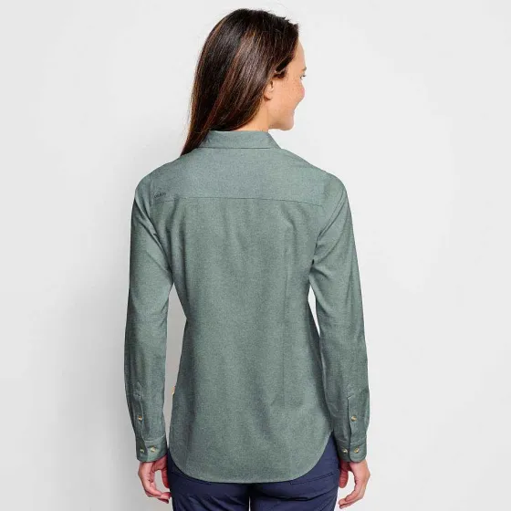 Orvis Shirts|Women'S Long-Sleeved Tech Chambray Work Shirt Forest