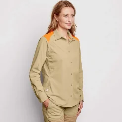 Orvis Shirts|Women'S Pro Lt Hunting Shirt Tan/Blaze