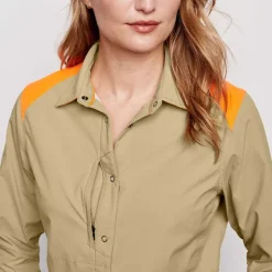 Orvis Shirts|Women'S Pro Lt Hunting Shirt Tan/Blaze