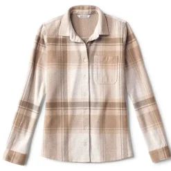 Orvis Shirts|Women'S Snowy River Brushed Knit Long-Sleeved Shirt Feather Plaid