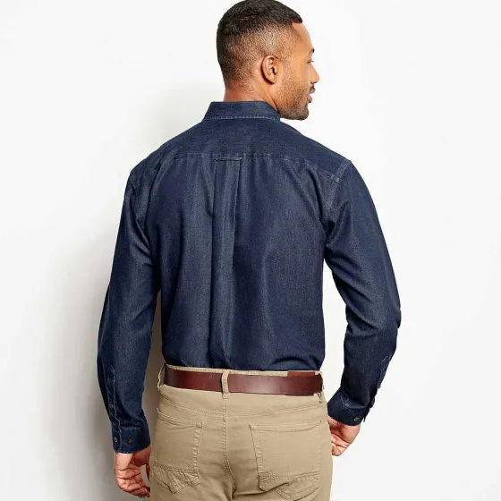 Orvis Shirts|Wrinkle-Free Pure Cotton Denim Shirt Washed Indigo