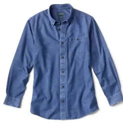 Orvis Shirts|Wrinkle-Free Pure Cotton Denim Shirt Washed Indigo