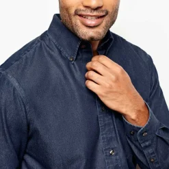 Orvis Shirts|Wrinkle-Free Pure Cotton Denim Shirt Washed Indigo
